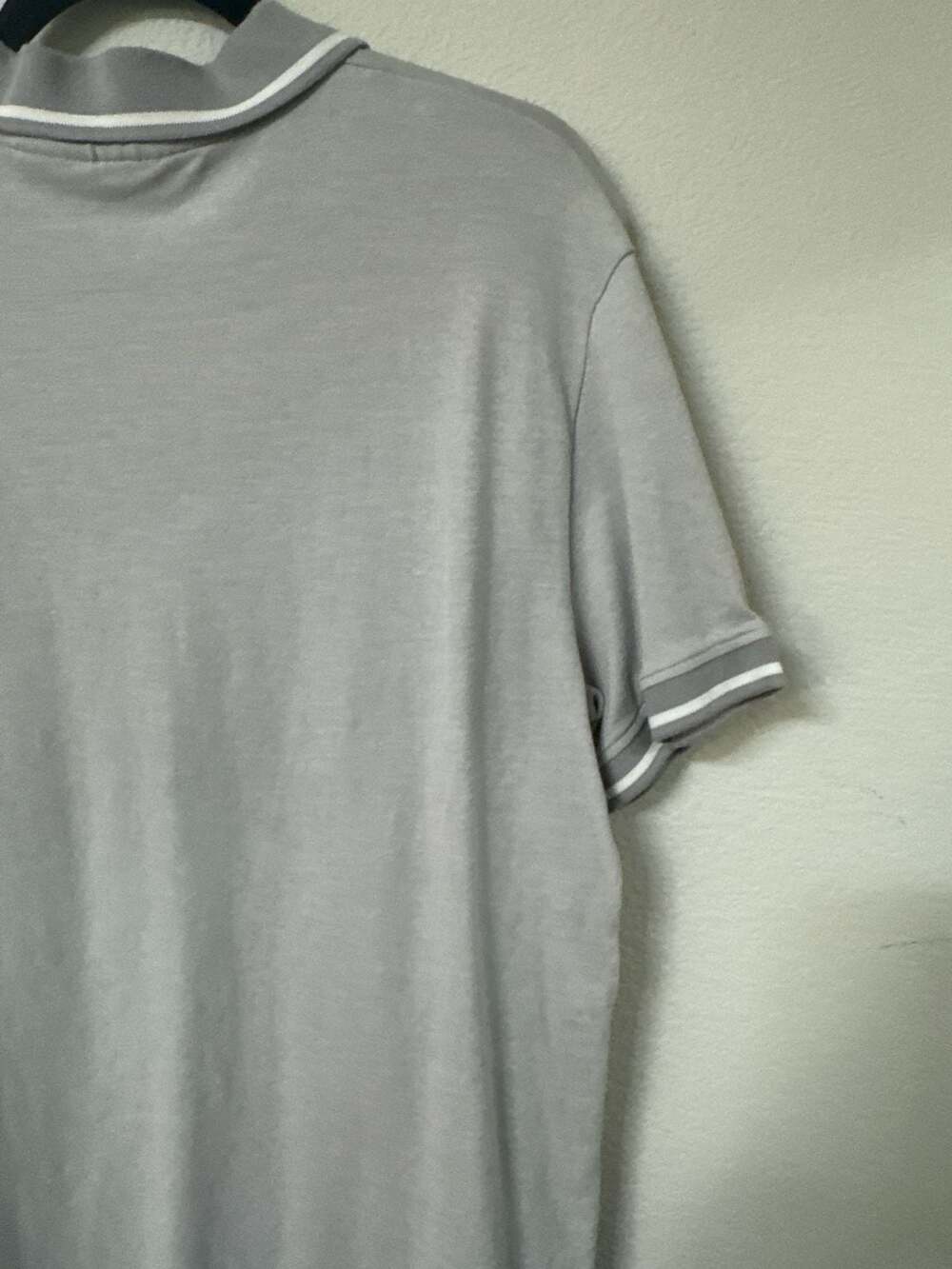 Armani Exchange Men’s Grey Quarter Zip Polo Shirt Contrast Trim Size XL - Picture 9 of 11